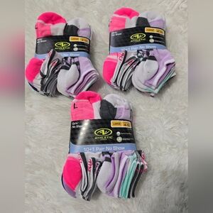 Athletic Girl's No Show Socks - Large 4-10